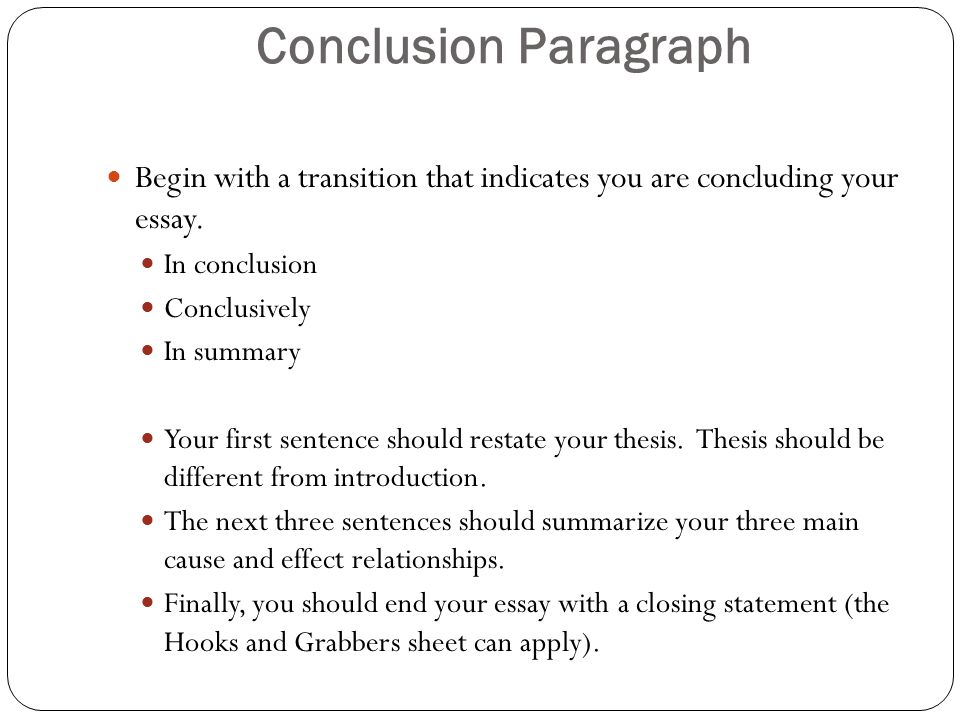 Conclusion paragraph cause effect essays